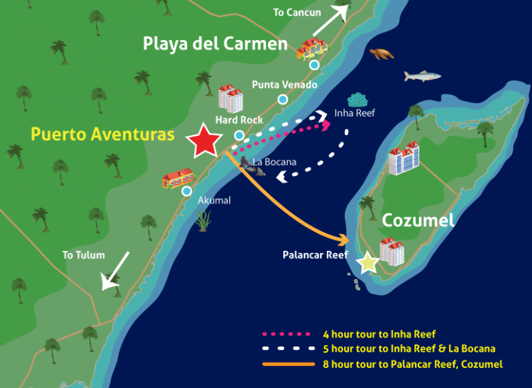 sail to cozumel - where is puerto aventuras - sailing from Tulum
